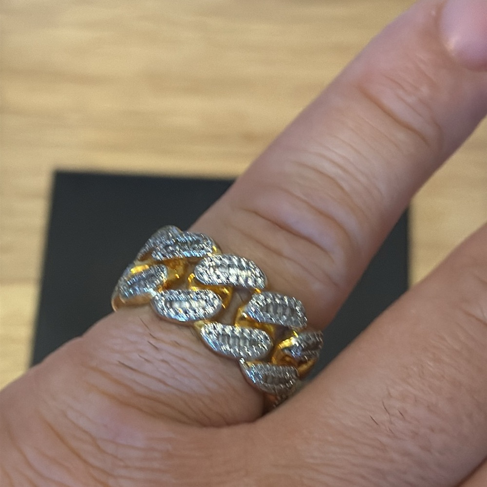 Cuban link CZ Baguette ring - Picture 3 of 5